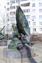 Monument to Soviet air defense radar antenna, defended Moscow